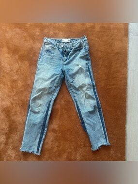 Garage High-Rise Light Blue Jeans with Dark Blue Side Panel